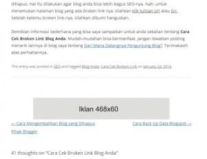 Cara Pasang Iklan di Akhir Postingan WordPress