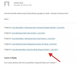 Sekilas Tentang PingBack dan TrackBack di WordPress 2