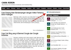 Cara Pasang Tombol Follow Twitter di Blog 3