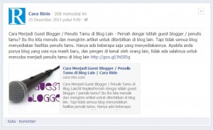 Cara Membagikan Link Postingan Blog ke Social Media Facebook Halaman Fanspage Fb
