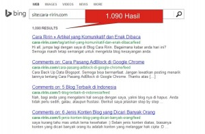Cara Cek Jumlah Halaman Blog yang Terindeks Bing