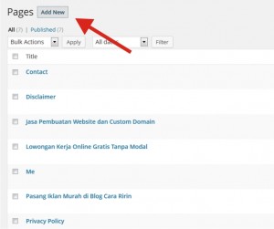 Cara Bikin Statis Page WordPress