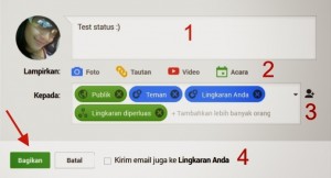 Fitur Update Status Google Plus