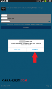 Proses Pendaftaran Account Blackberry Messenger
