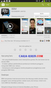 Selamat! Aplikasi BBM Anda sudah Terpasang di Hand Phone Android Anda