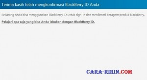 Selamat!! Akun BBM anda sudah Sukses Terverifikasi