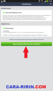 Tablet Android, Registrasi Akun Baru LINE Gratis