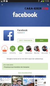Proses Instalasi Aplikasi Fb di Google Play Store Gratis