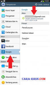 Sign Out Akun Gmail dari Tablet Android
