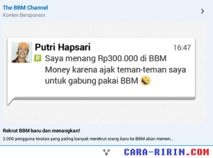 BBM Gratis untuk Menghasilkan Uang Banyak