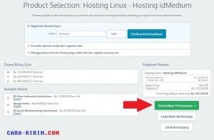 Cara Order Paket Hosting dan Nama Domain