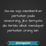 DP BBM Perhatian Sia-sia untuk Seseorang